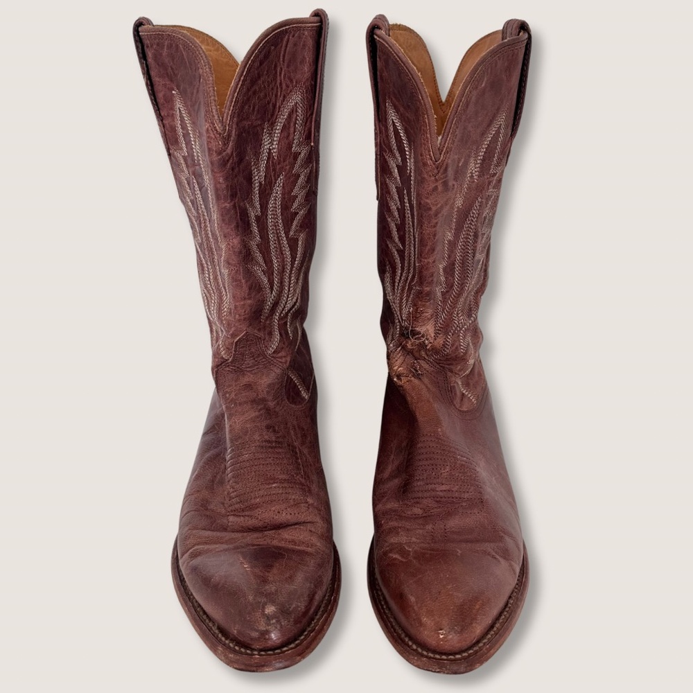 Tecovas Brown Leather Heeled Western Boots